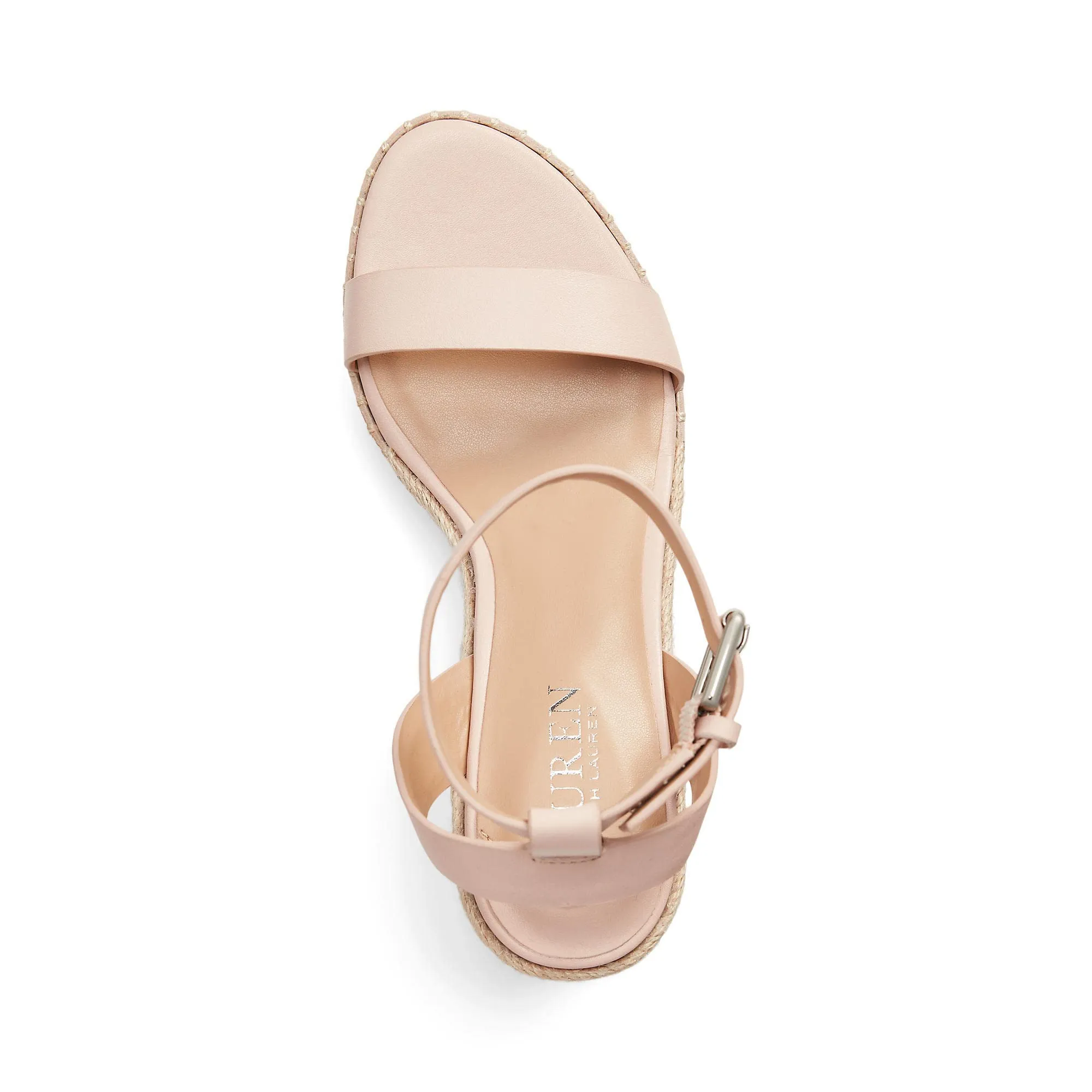 Lauren Ralph Lauren Hilarie Espadrille - Sandals for Women - Smooth Leather Upper - Adjustable Buckle Closure Light Pink 9 B - Medium