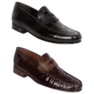 Lombardy Men's Checkered Calfskin / Lizard Loafers
