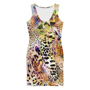 Maadish | Light Multi Animal Print Fitted Dress