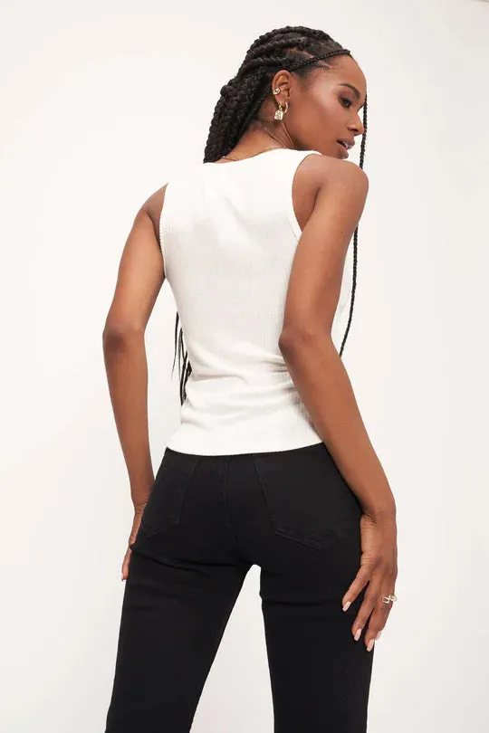 Madly Rib Notch Tank - White