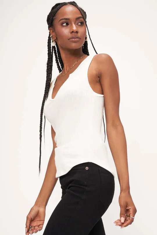 Madly Rib Notch Tank - White