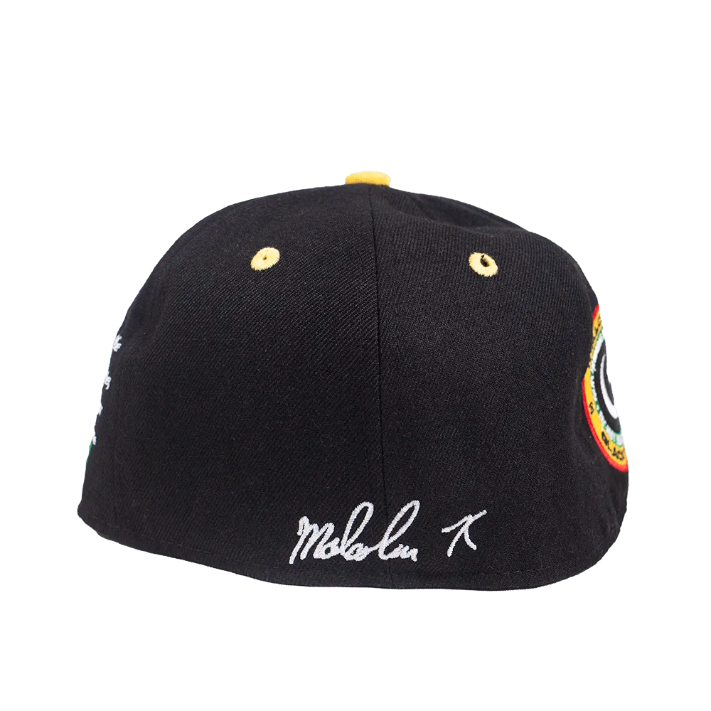 MALCOLM X BLACK FITTED HAT
