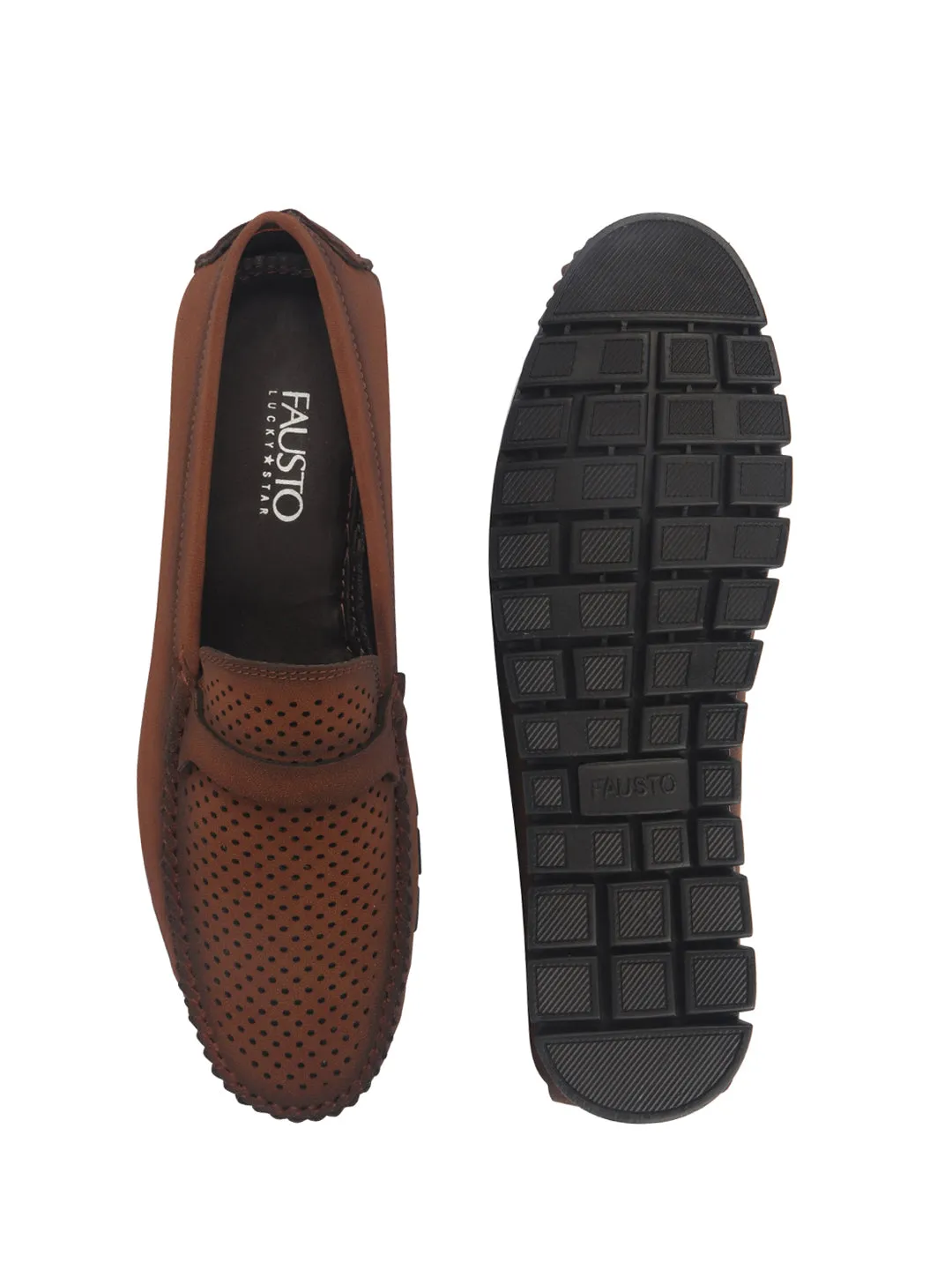 Men Laser Cut Suede Slip-On Shoe Driving Loafers Breathable Shoe with Memory Cushioned Insole All Day Long Comfortable