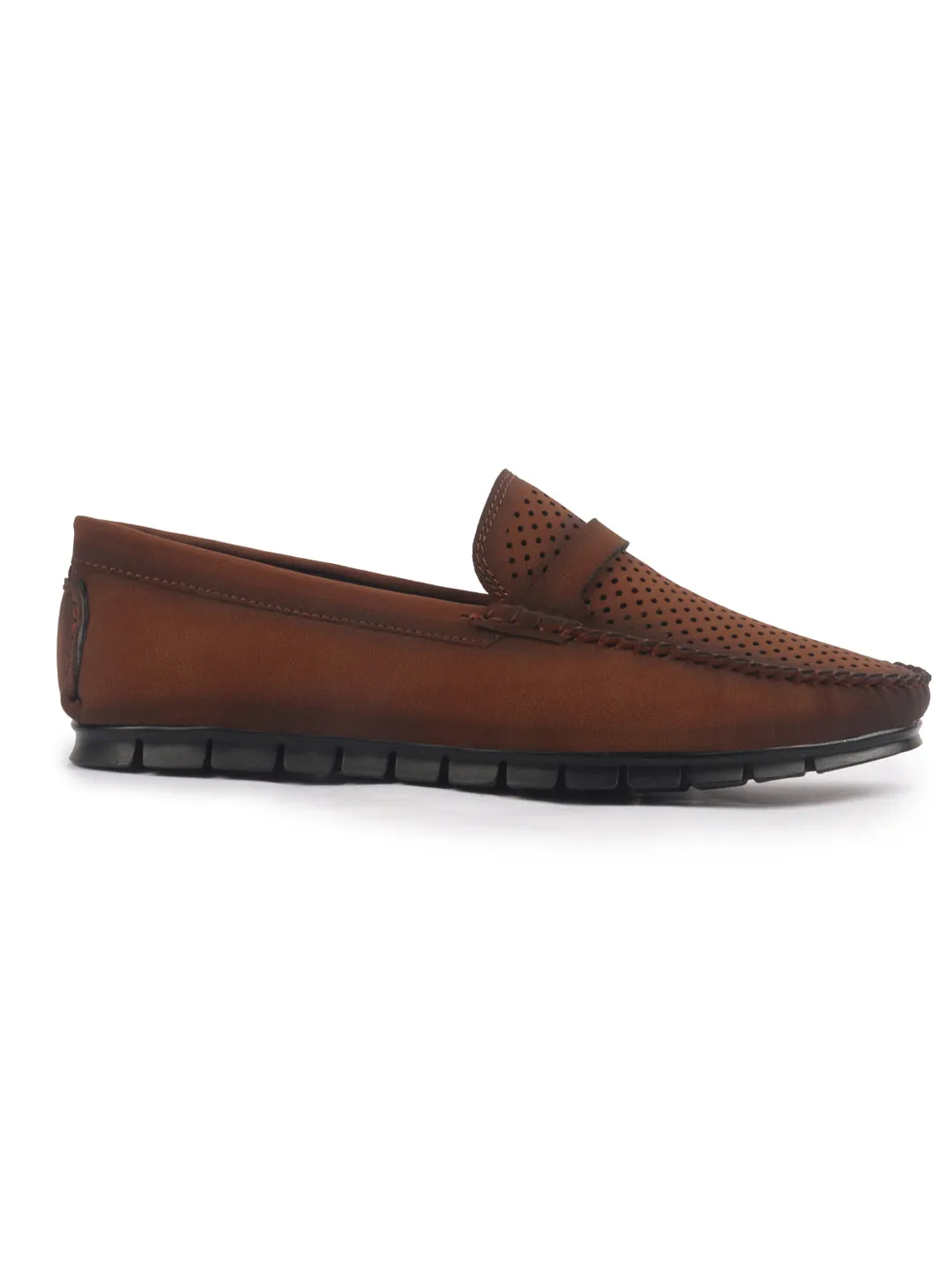 Men Laser Cut Suede Slip-On Shoe Driving Loafers Breathable Shoe with Memory Cushioned Insole All Day Long Comfortable