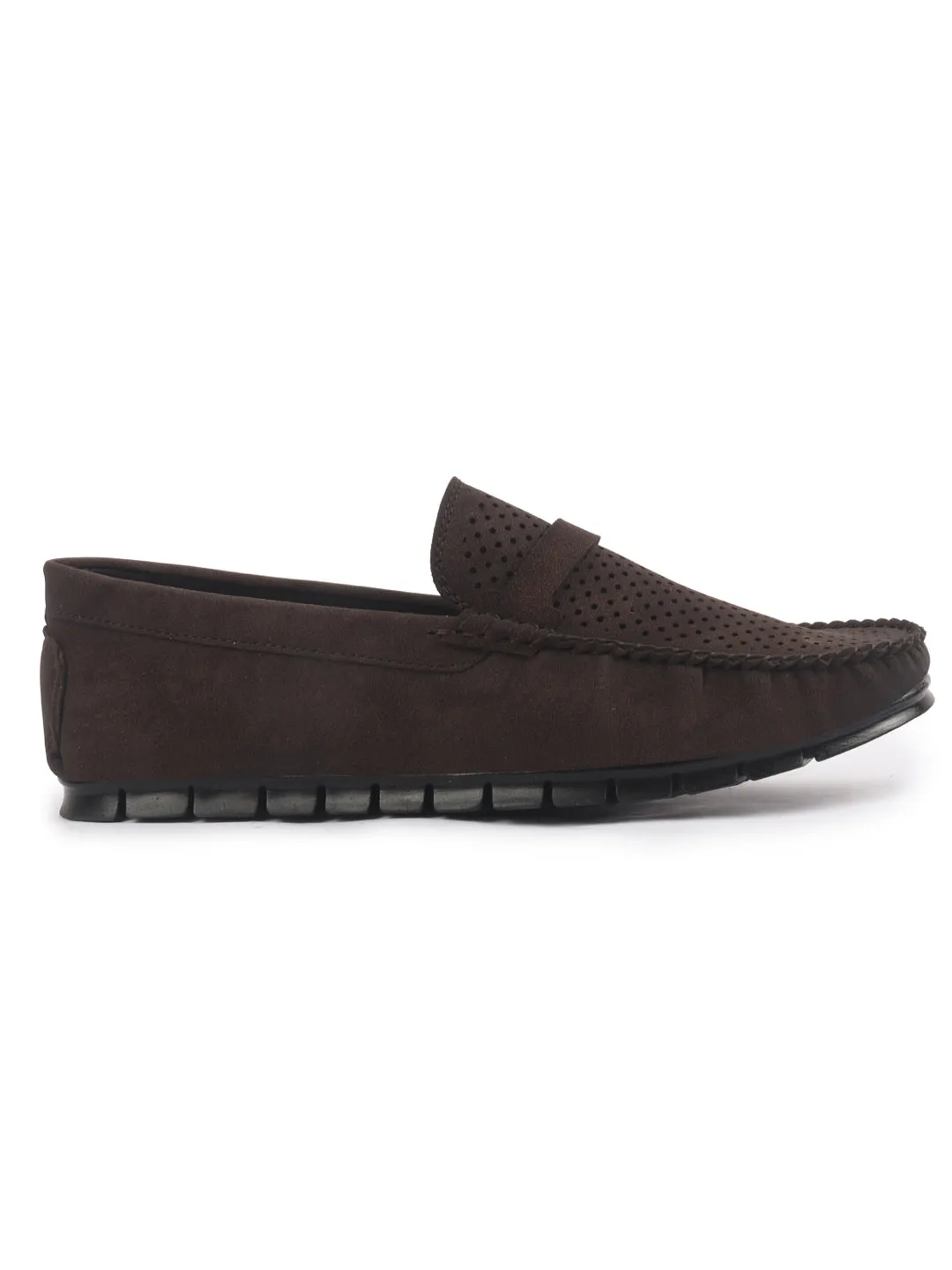 Men Laser Cut Suede Slip-On Shoe Driving Loafers Breathable Shoe with Memory Cushioned Insole All Day Long Comfortable