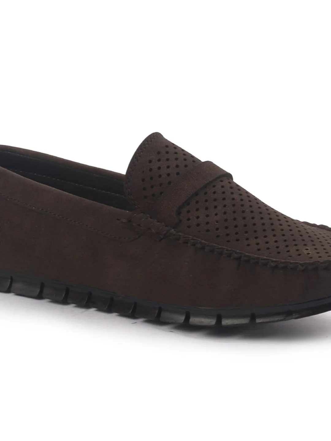 Men Laser Cut Suede Slip-On Shoe Driving Loafers Breathable Shoe with Memory Cushioned Insole All Day Long Comfortable