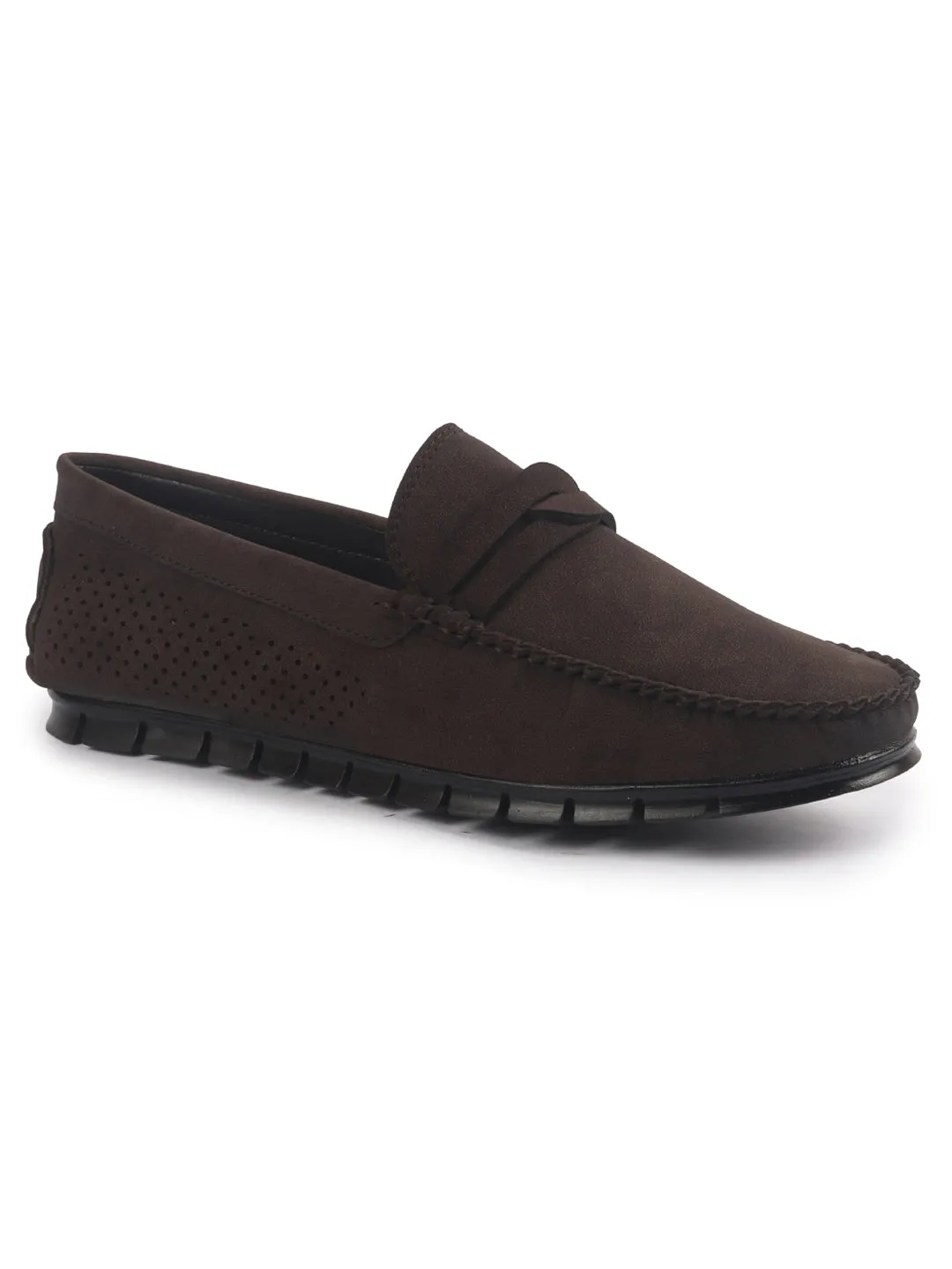 Men Suede Caual Slip-On Shoe Driving Loafers Anti Skid Sole Breathable with Memory Cushioned Insole