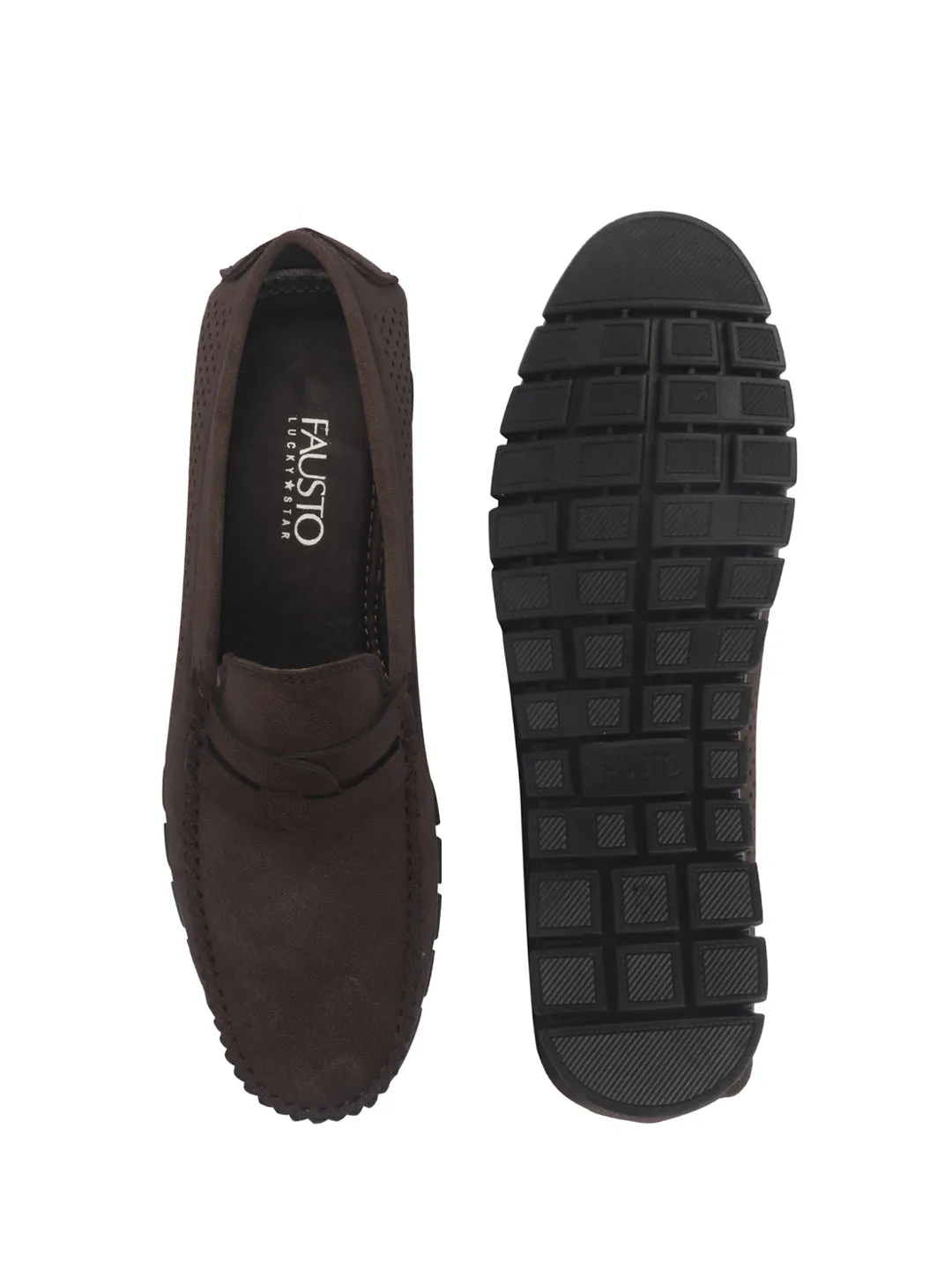 Men Suede Caual Slip-On Shoe Driving Loafers Anti Skid Sole Breathable with Memory Cushioned Insole