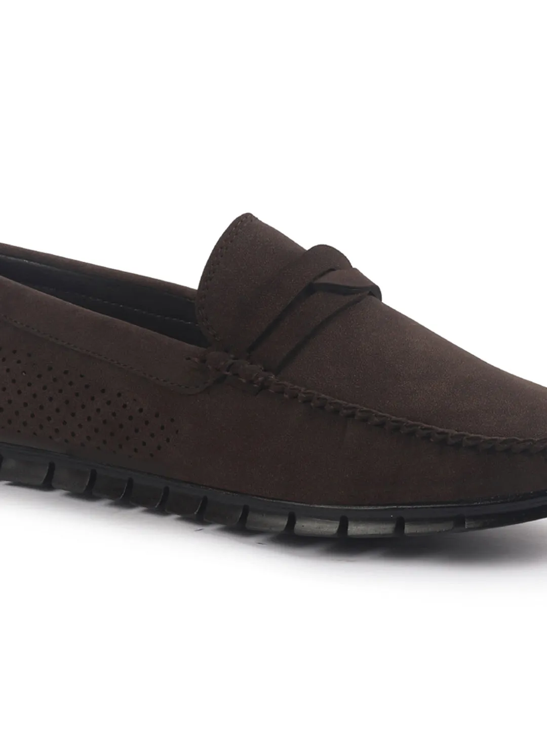 Men Suede Caual Slip-On Shoe Driving Loafers Anti Skid Sole Breathable with Memory Cushioned Insole