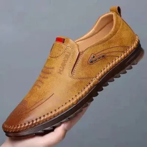 Men’s Breathable Vegan Leather Loafer with Side Stitching | Eco-Friendly Materials for Everyday Wear