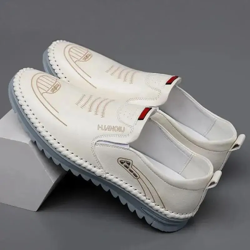Men’s Breathable Vegan Leather Loafer with Side Stitching | Eco-Friendly Materials for Everyday Wear