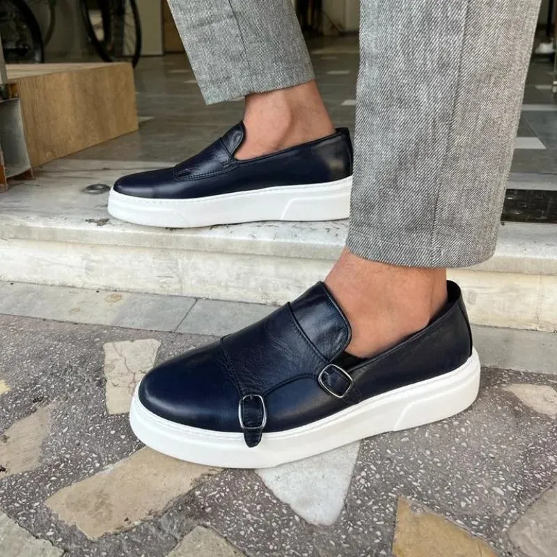 Men’s Classic Vegan Leather Loafer with Buckle | Eco-Friendly Materials for Everyday Wear