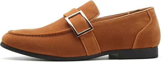 Men's Suede Smoking Loafers Buckle