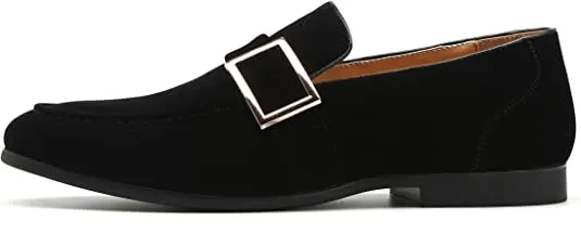 Men's Suede Smoking Loafers Buckle