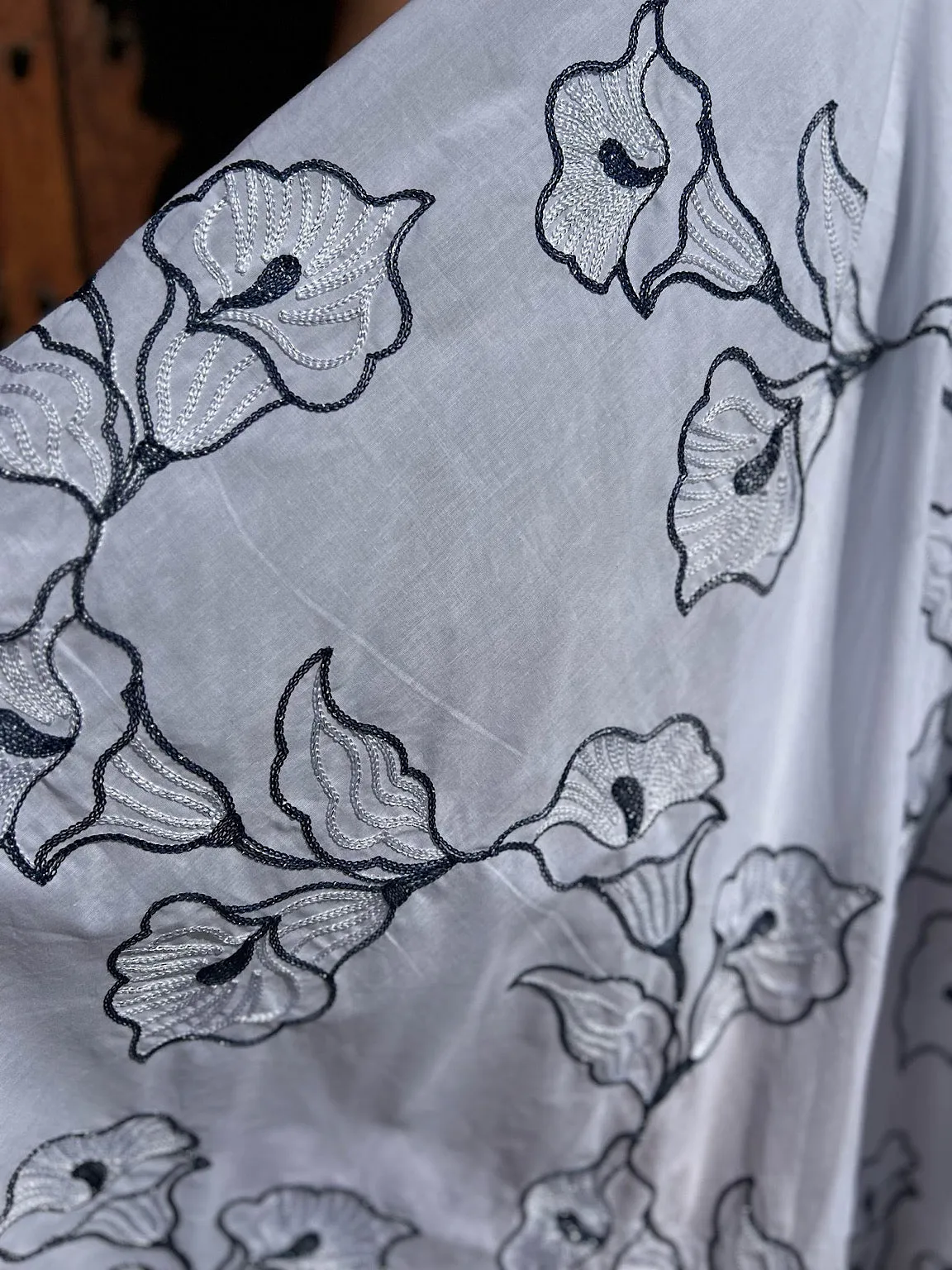 Navy Floral Embroidered Summer Dress Piper
