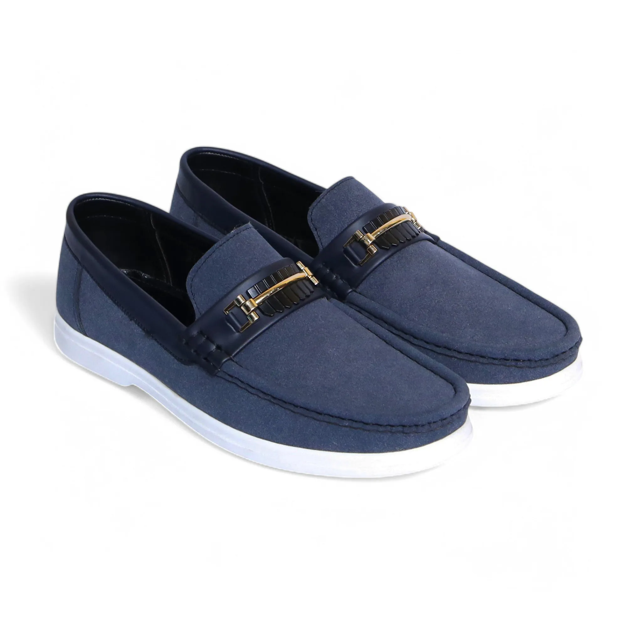 Navy Suede Loafers