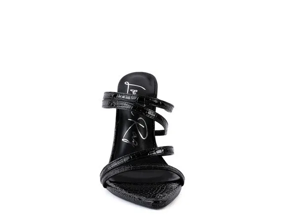 New Croc Metal High Heeled Sandals