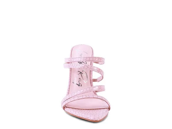 New Croc Metal High Heeled Sandals