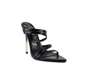 New Croc Metal High Heeled Sandals