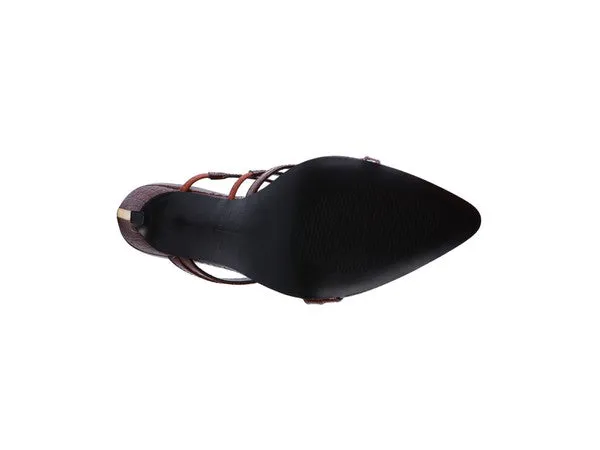 New Croc Metal High Heeled Sandals
