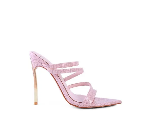 New Croc Metal High Heeled Sandals