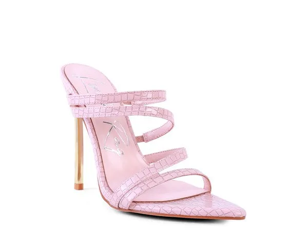 New Croc Metal High Heeled Sandals