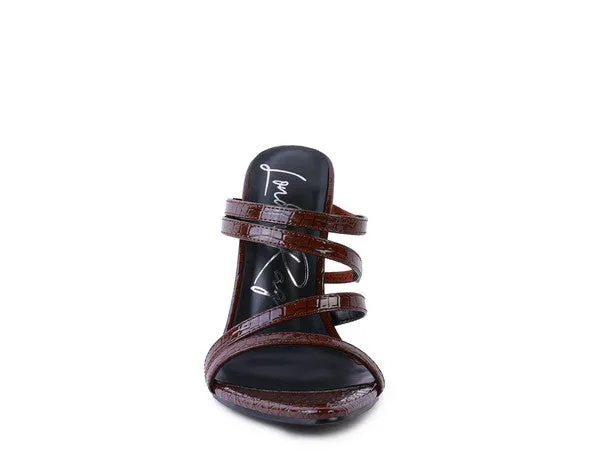 New Croc Metal High Heeled Sandals