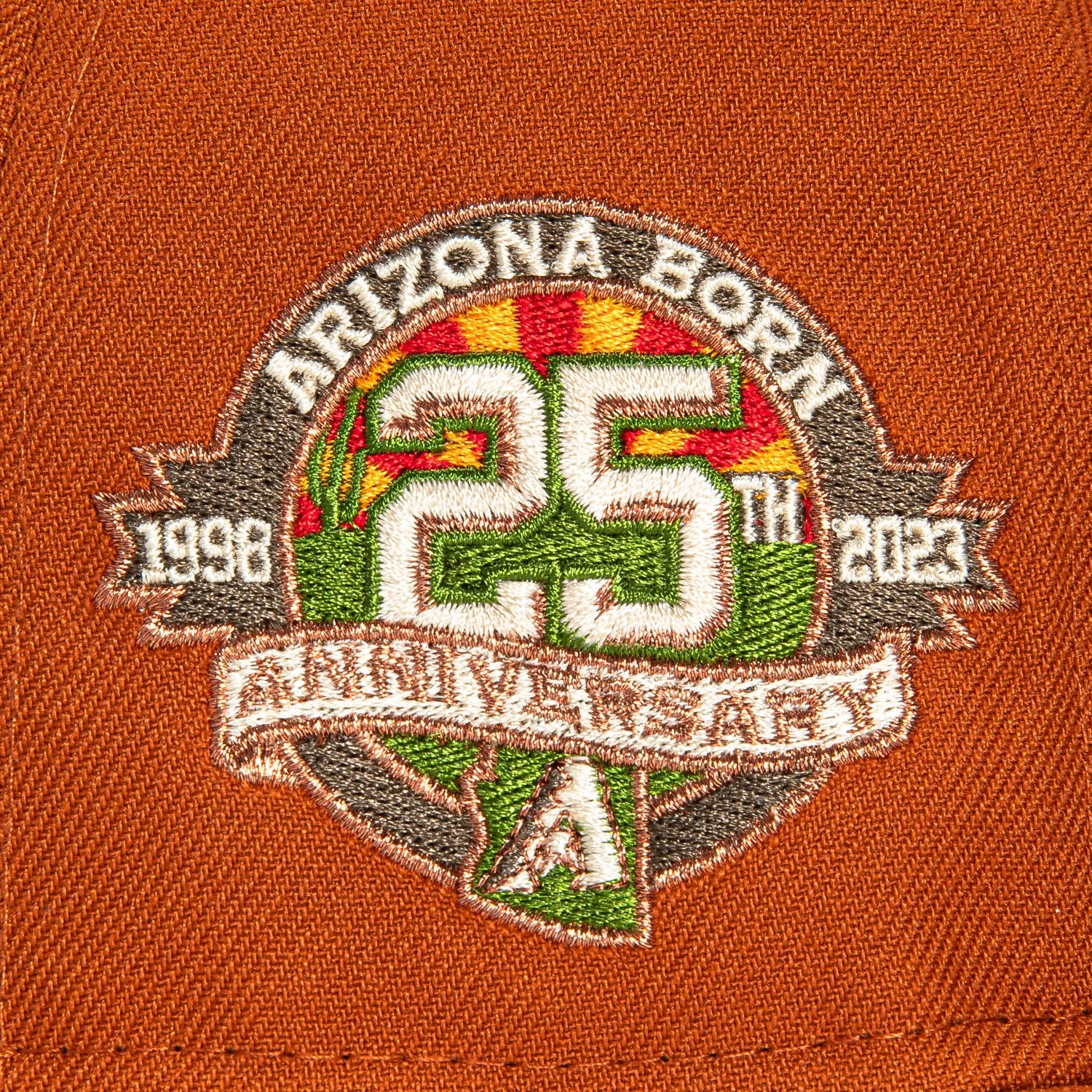 New Era 59Fifty Campfire Arizona Diamondbacks 25th Anniversary Patch Upside Down Hat - Burnt Orange