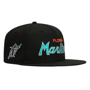 New Era 59Fifty Miami Marlins Logo Patch Script Hat - Black