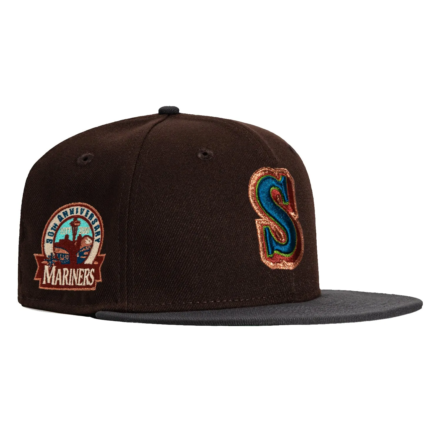 New Era 59Fifty Seattle Mariners 30th Anniversary Patch Hat - Brown, Graphite