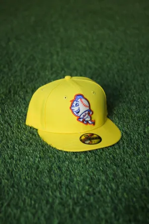NEW YORK METS CYBER YELLOW FITTED W/ GREY UNDER VISOR
