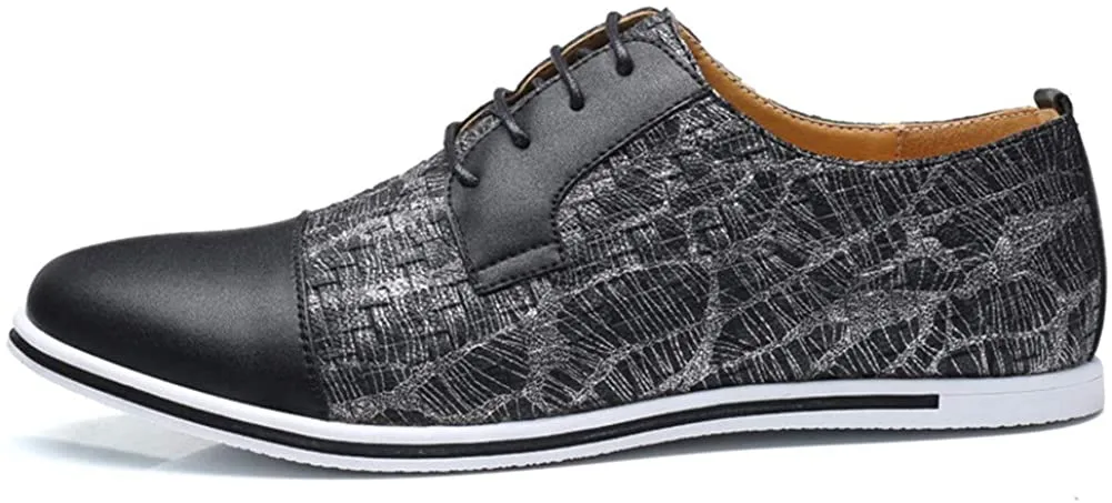 NXY Men's Casual Oxford Shoes Breathable Flat Fashion Sneakers Lace-up Loafers