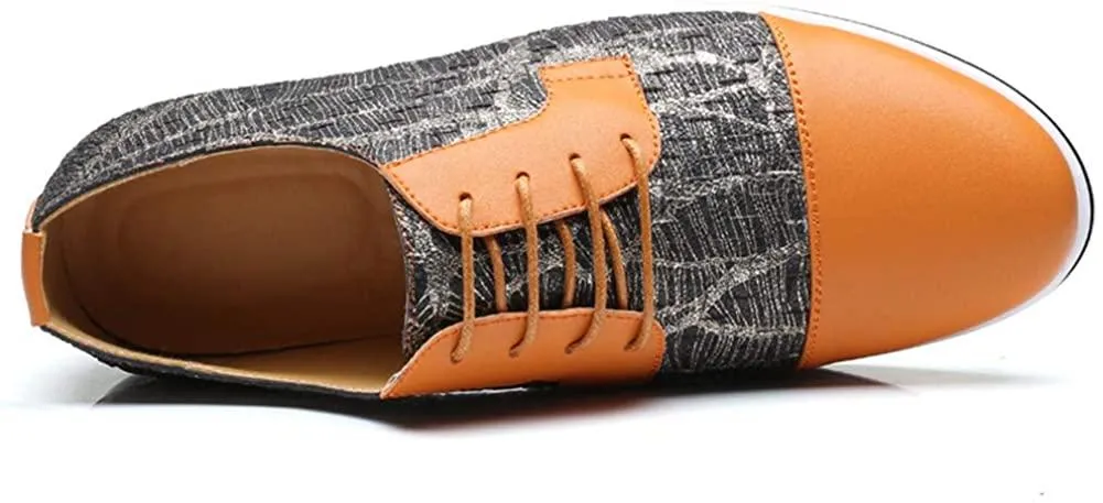 NXY Men's Casual Oxford Shoes Breathable Flat Fashion Sneakers Lace-up Loafers