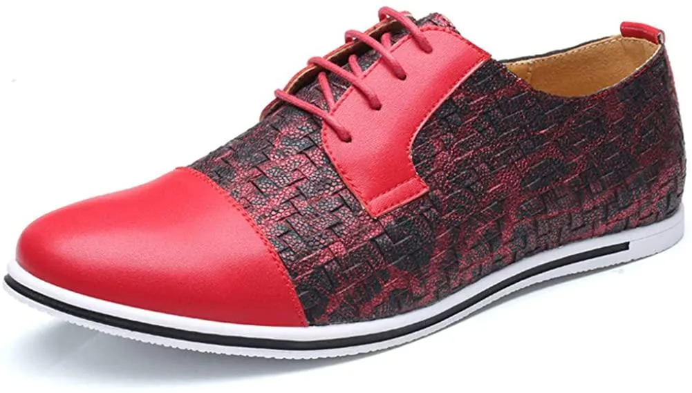 NXY Men's Casual Oxford Shoes Breathable Flat Fashion Sneakers Lace-up Loafers
