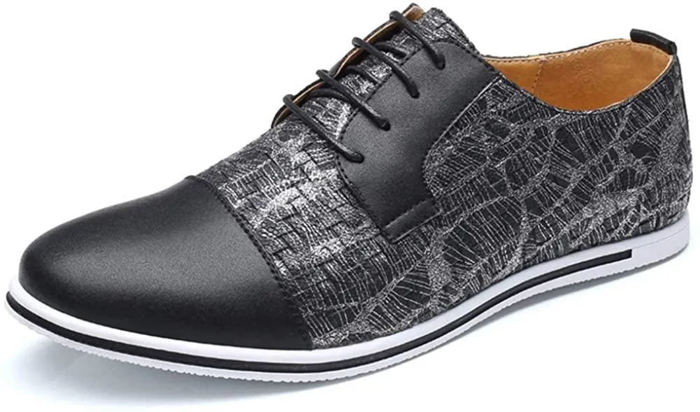 NXY Men's Casual Oxford Shoes Breathable Flat Fashion Sneakers Lace-up Loafers
