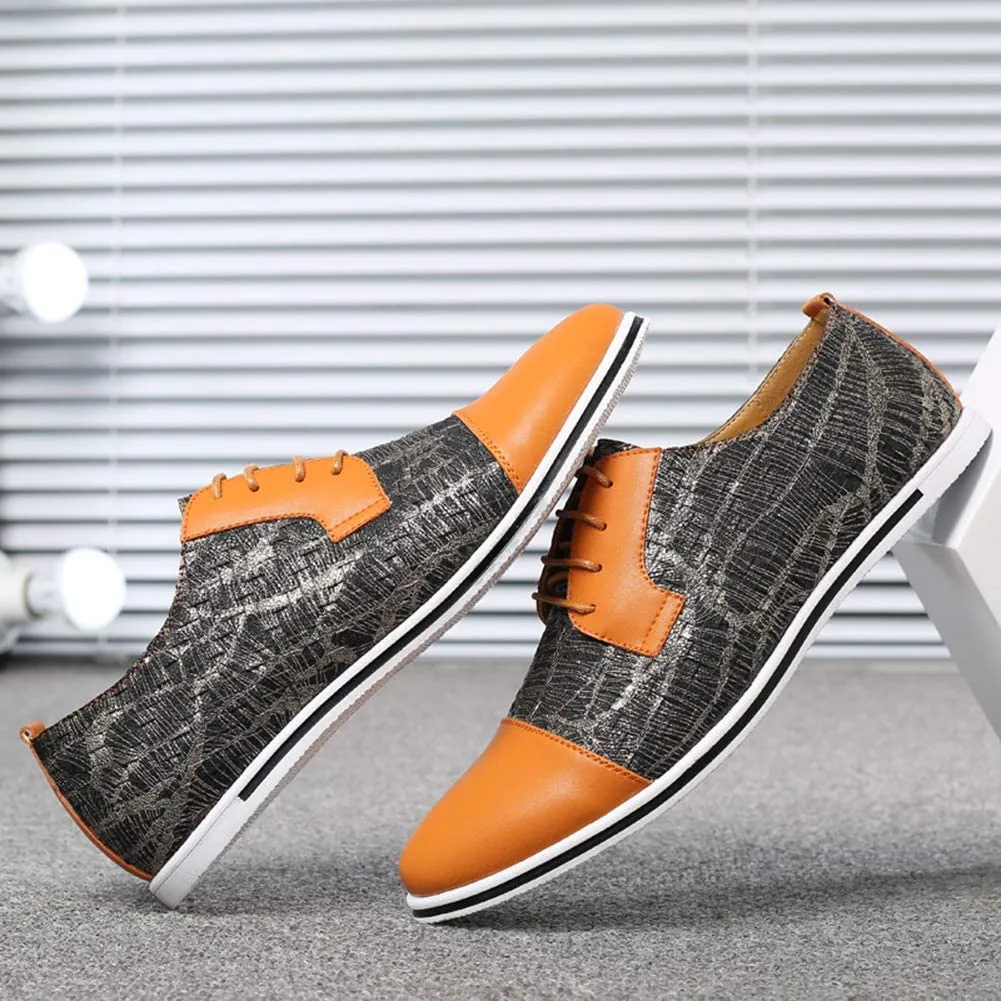 NXY Men's Casual Oxford Shoes Breathable Flat Fashion Sneakers Lace-up Loafers