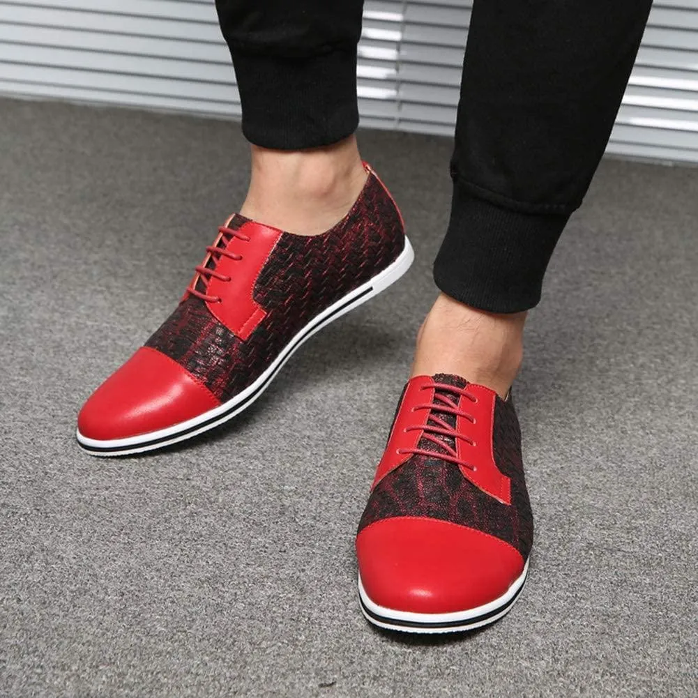 NXY Men's Casual Oxford Shoes Breathable Flat Fashion Sneakers Lace-up Loafers