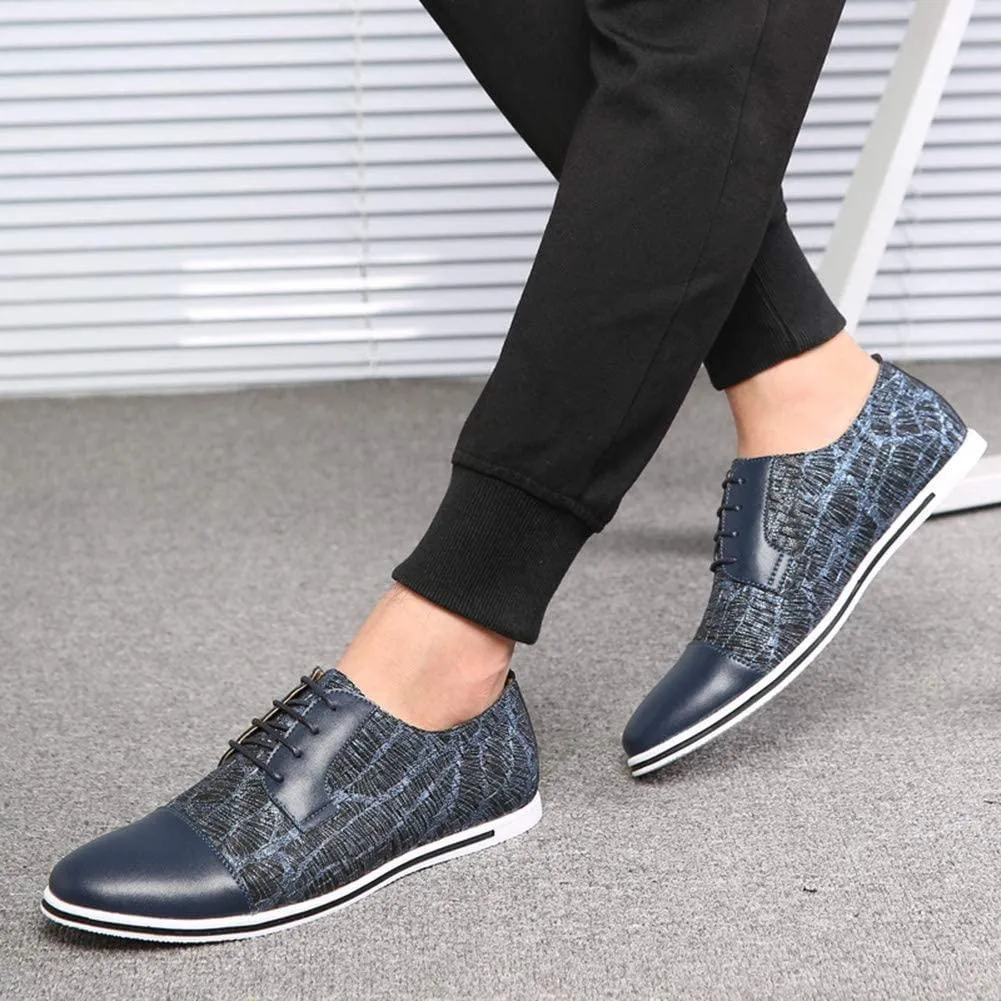NXY Men's Casual Oxford Shoes Breathable Flat Fashion Sneakers Lace-up Loafers