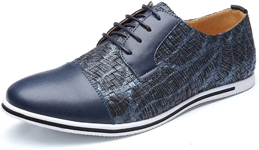 NXY Men's Casual Oxford Shoes Breathable Flat Fashion Sneakers Lace-up Loafers