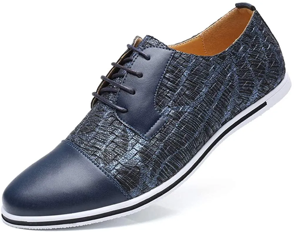 NXY Men's Casual Oxford Shoes Breathable Flat Fashion Sneakers Lace-up Loafers