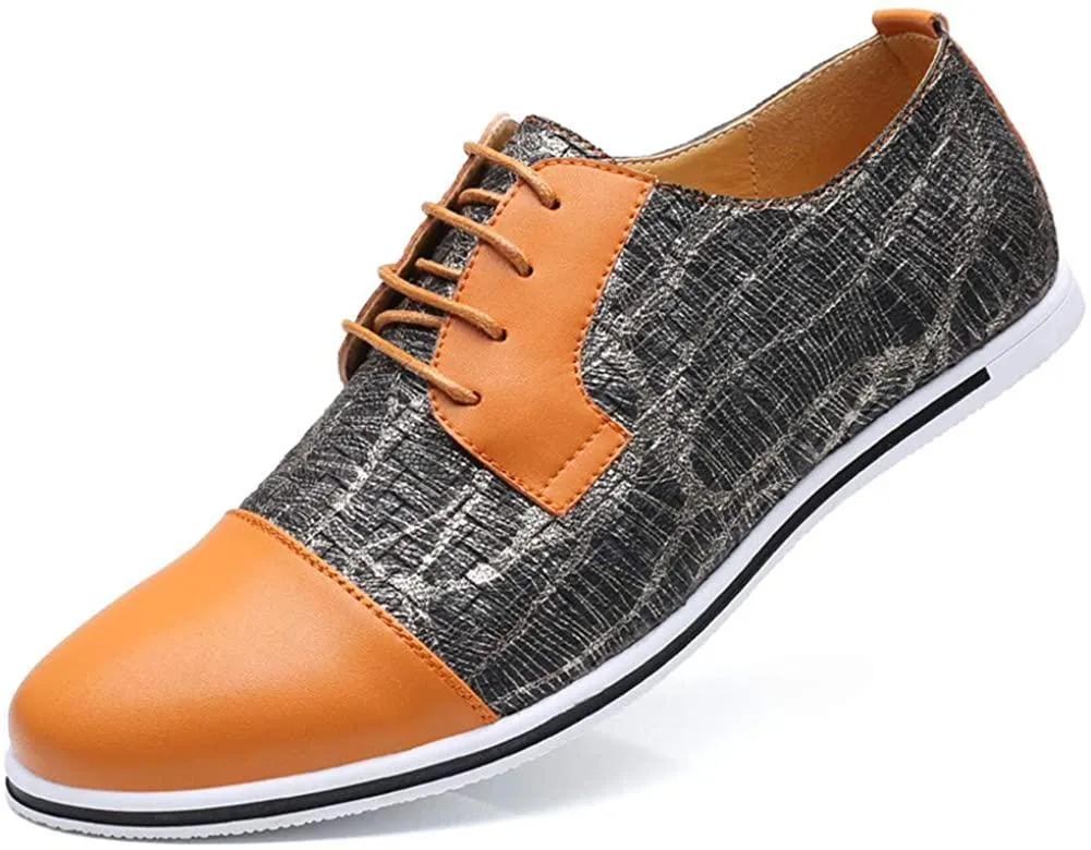 NXY Men's Casual Oxford Shoes Breathable Flat Fashion Sneakers Lace-up Loafers