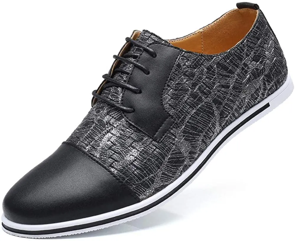 NXY Men's Casual Oxford Shoes Breathable Flat Fashion Sneakers Lace-up Loafers