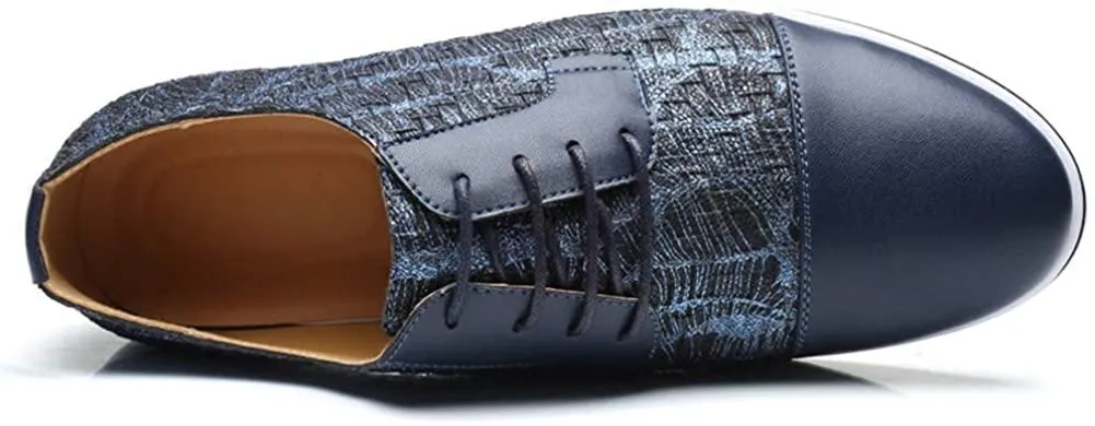 NXY Men's Casual Oxford Shoes Breathable Flat Fashion Sneakers Lace-up Loafers
