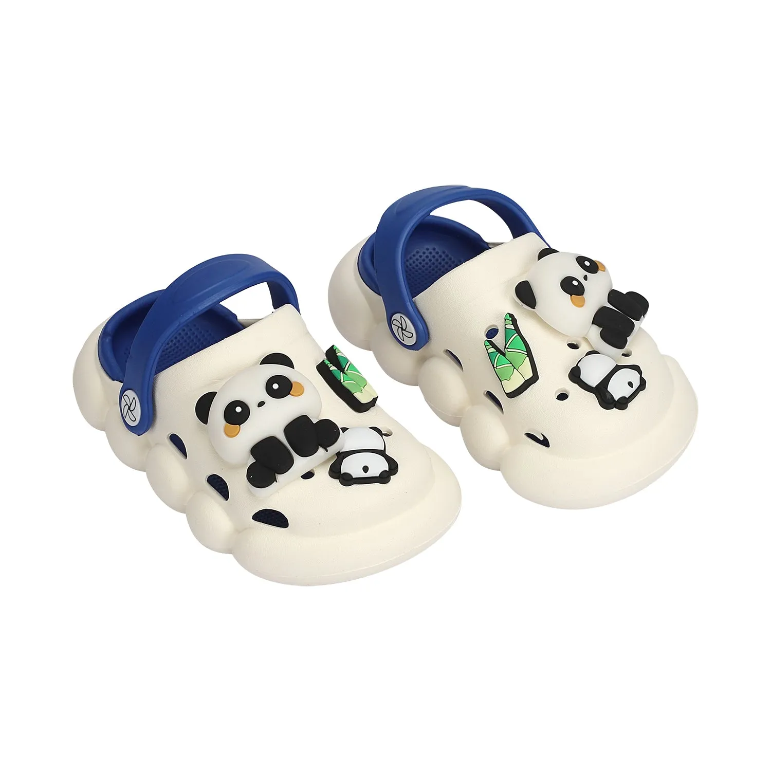 PANDA APPLIQUE CLOGS - BLUE