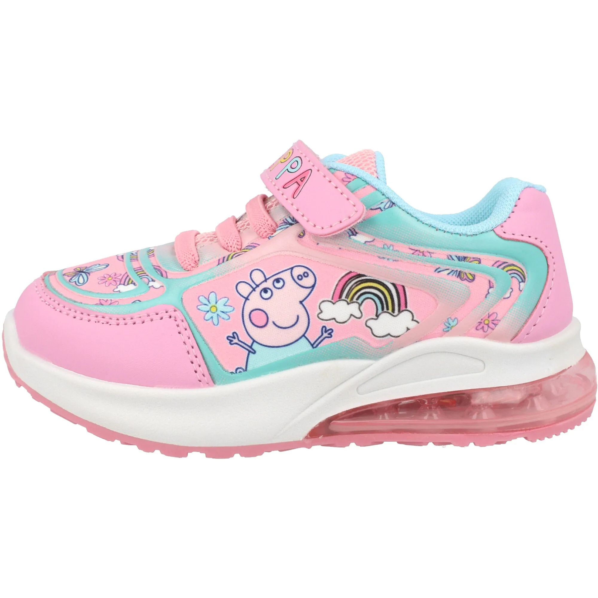 Peppa Pig Lights Emboss Pink Trainers