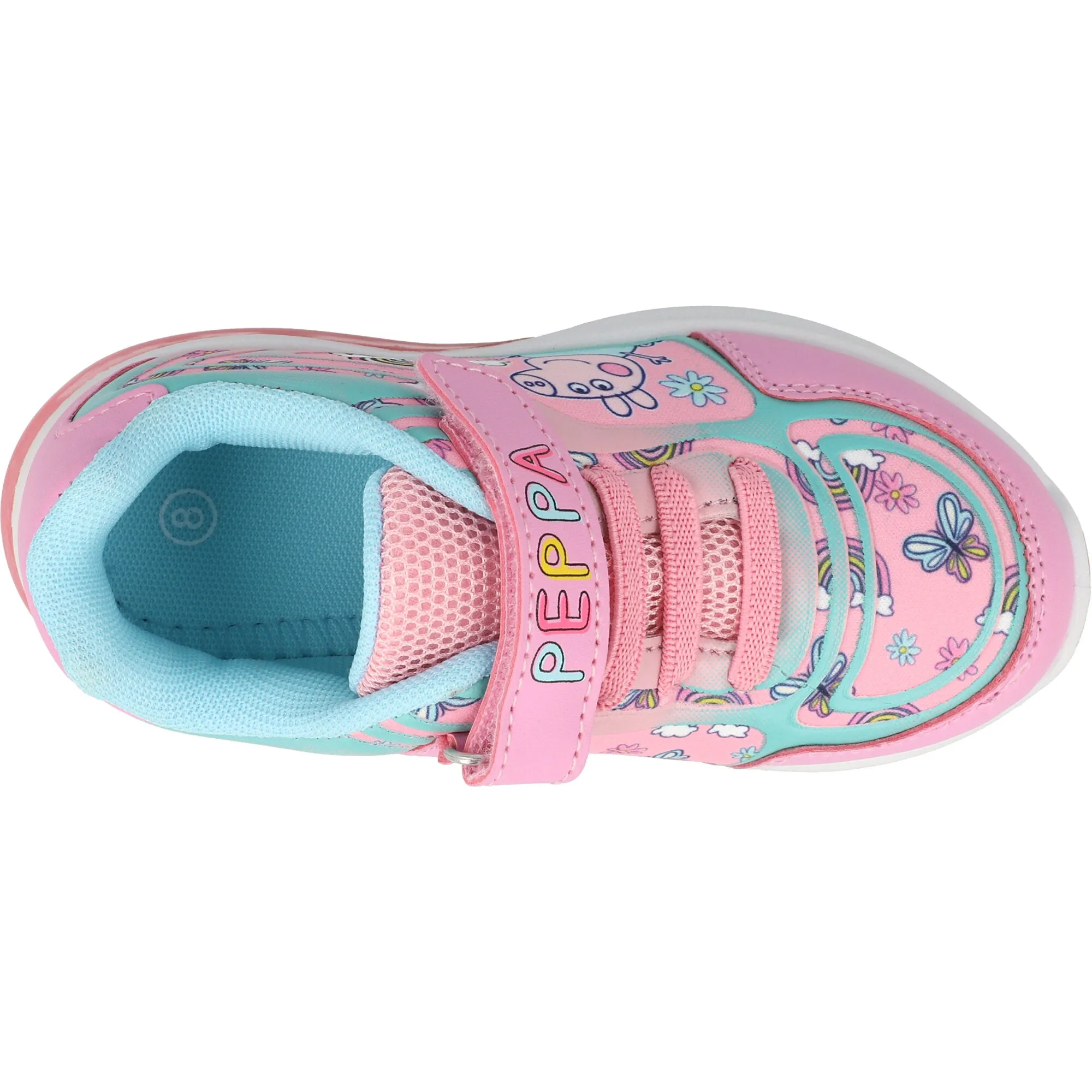 Peppa Pig Lights Emboss Pink Trainers