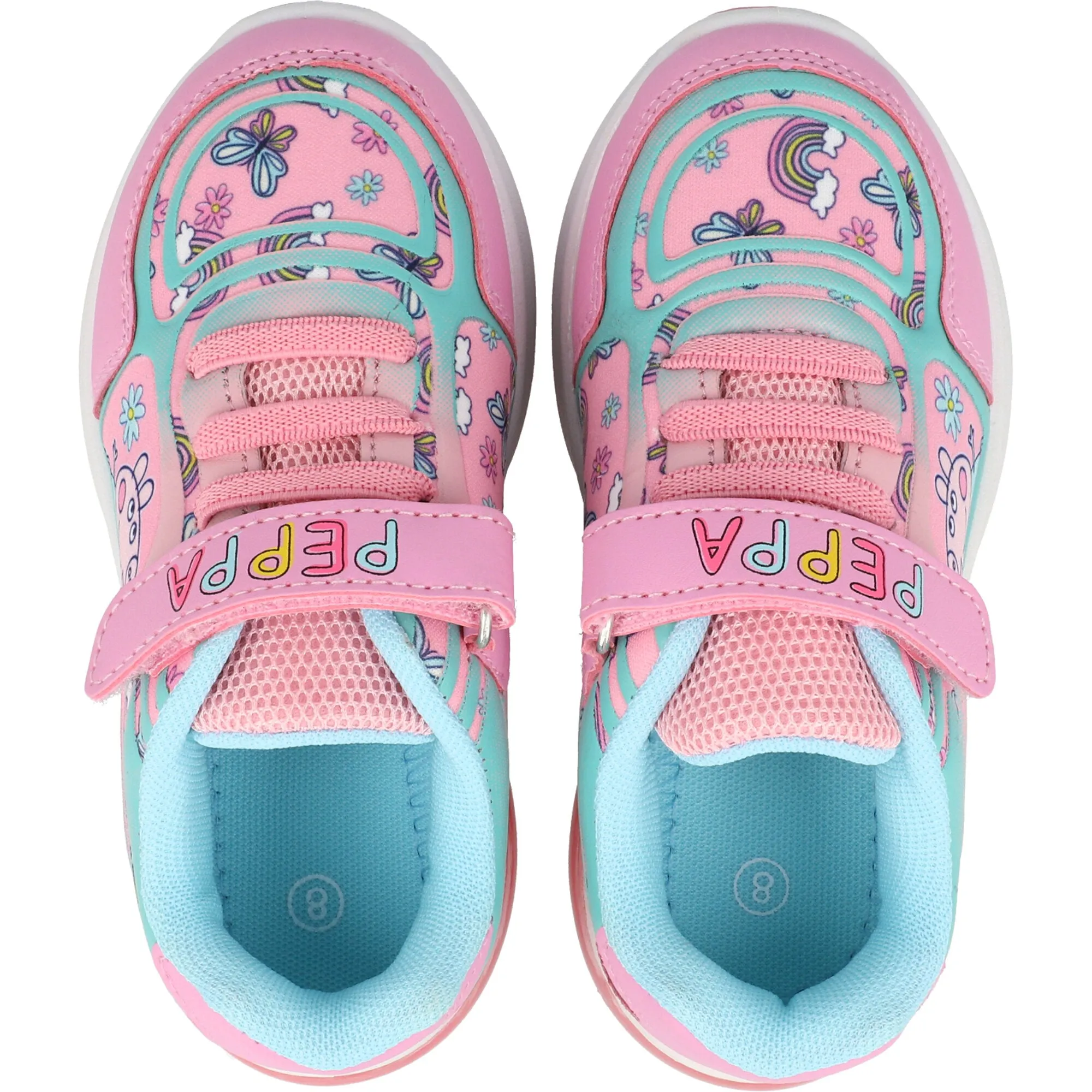 Peppa Pig Lights Emboss Pink Trainers