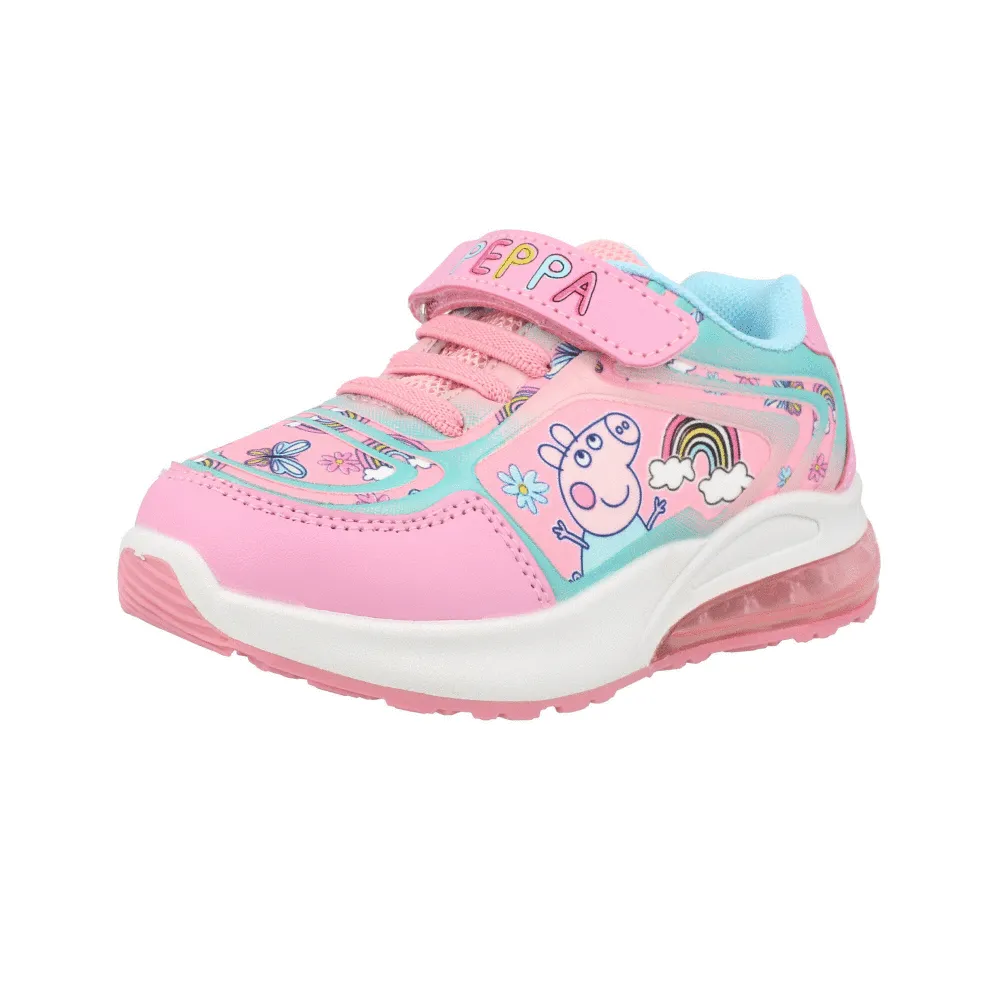 Peppa Pig Lights Emboss Pink Trainers