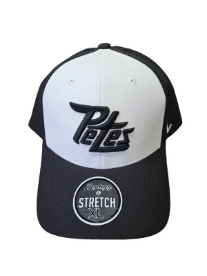 Petes white front stretch fit cap