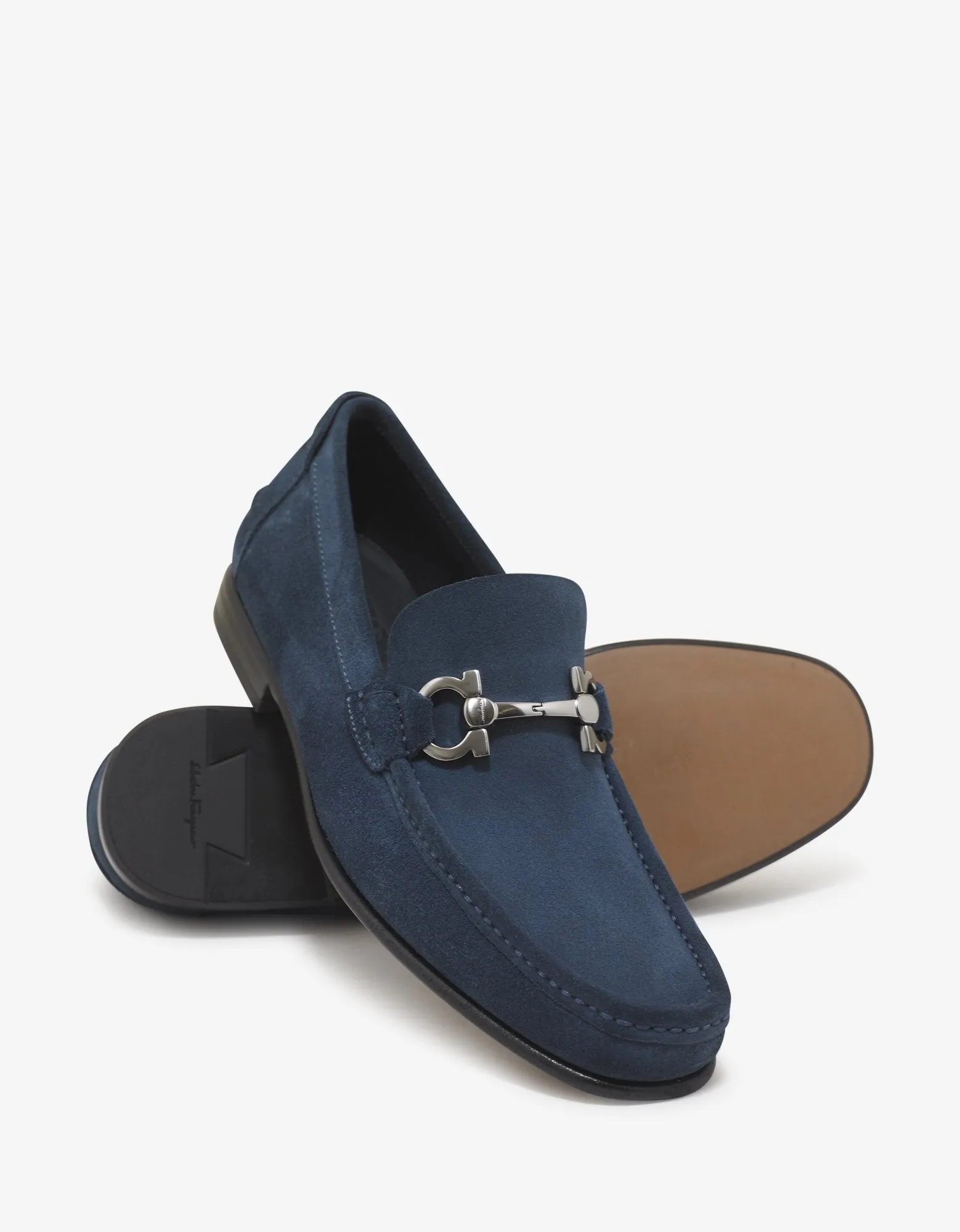 Petrol Blue Fiordi Suede Leather Loafers